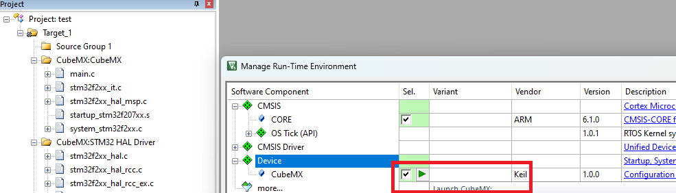 uVision - CubeMX Integration