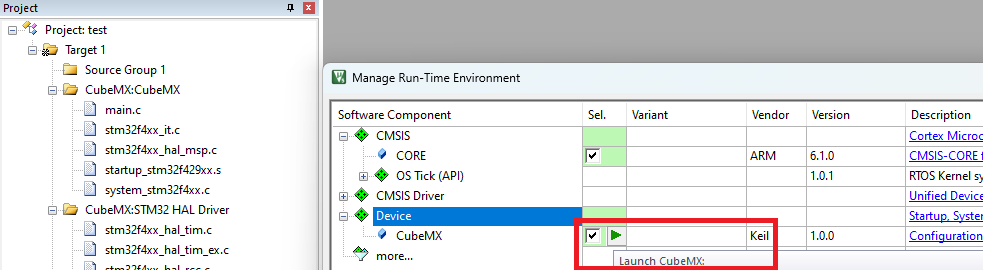 uVision - CubeMX Integration