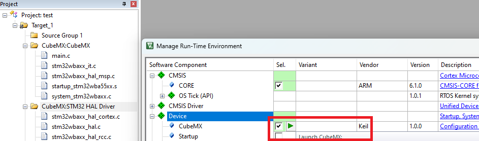 uVision - CubeMX Integration