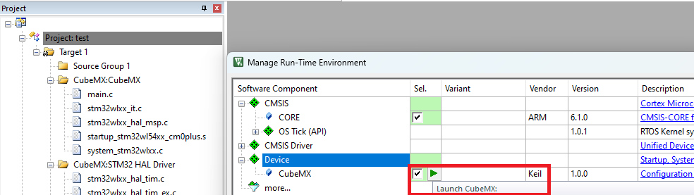 uVision - CubeMX Integration