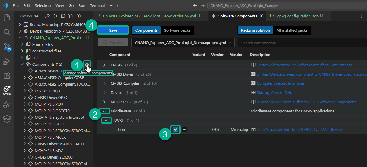 Adding DVRT Core via Manage Software Components